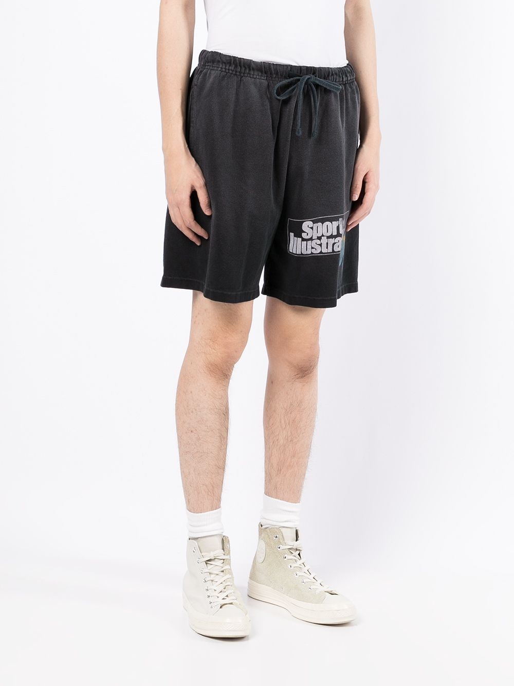 logo-print track shorts - 3