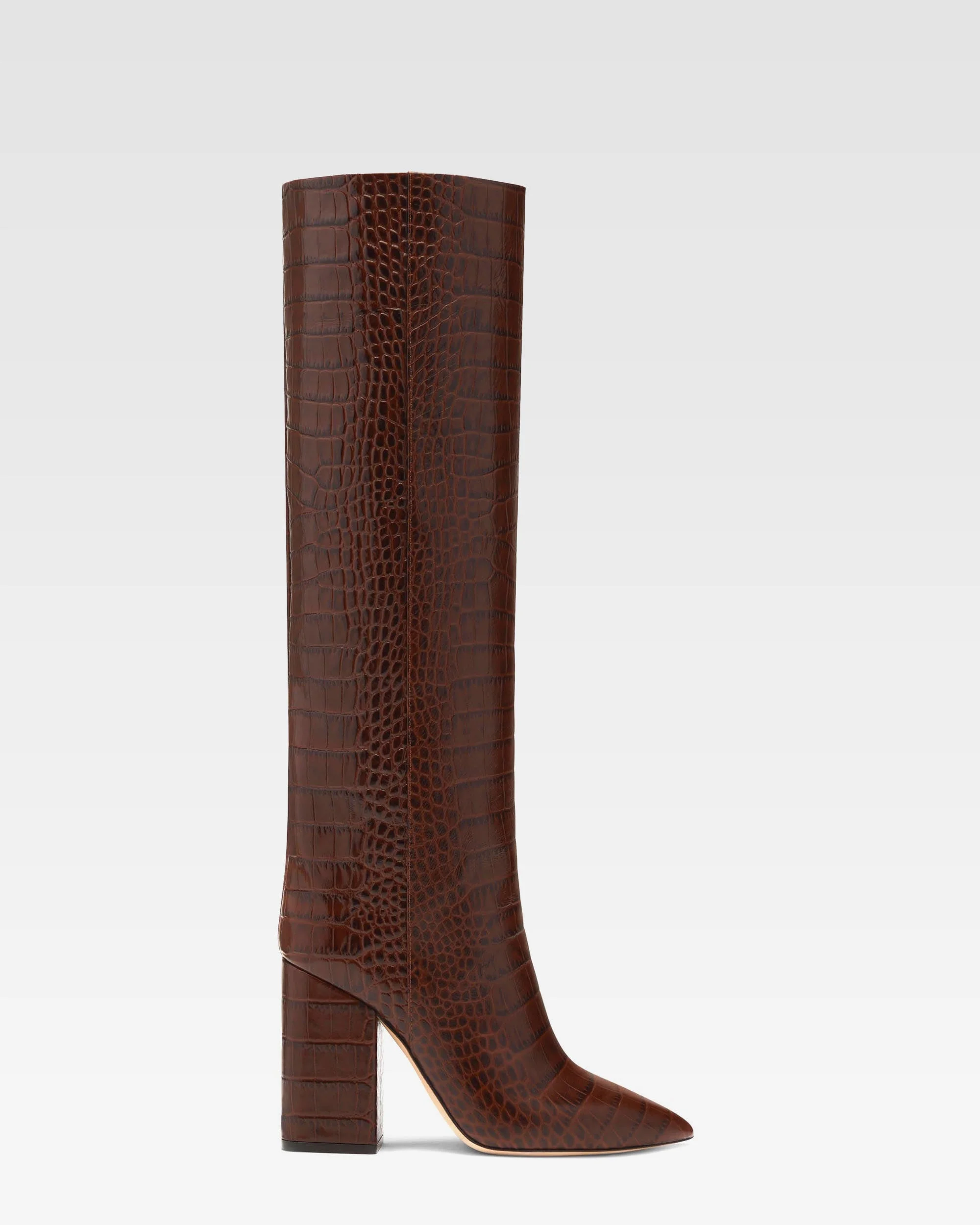 Croc-effect leather boot - 1