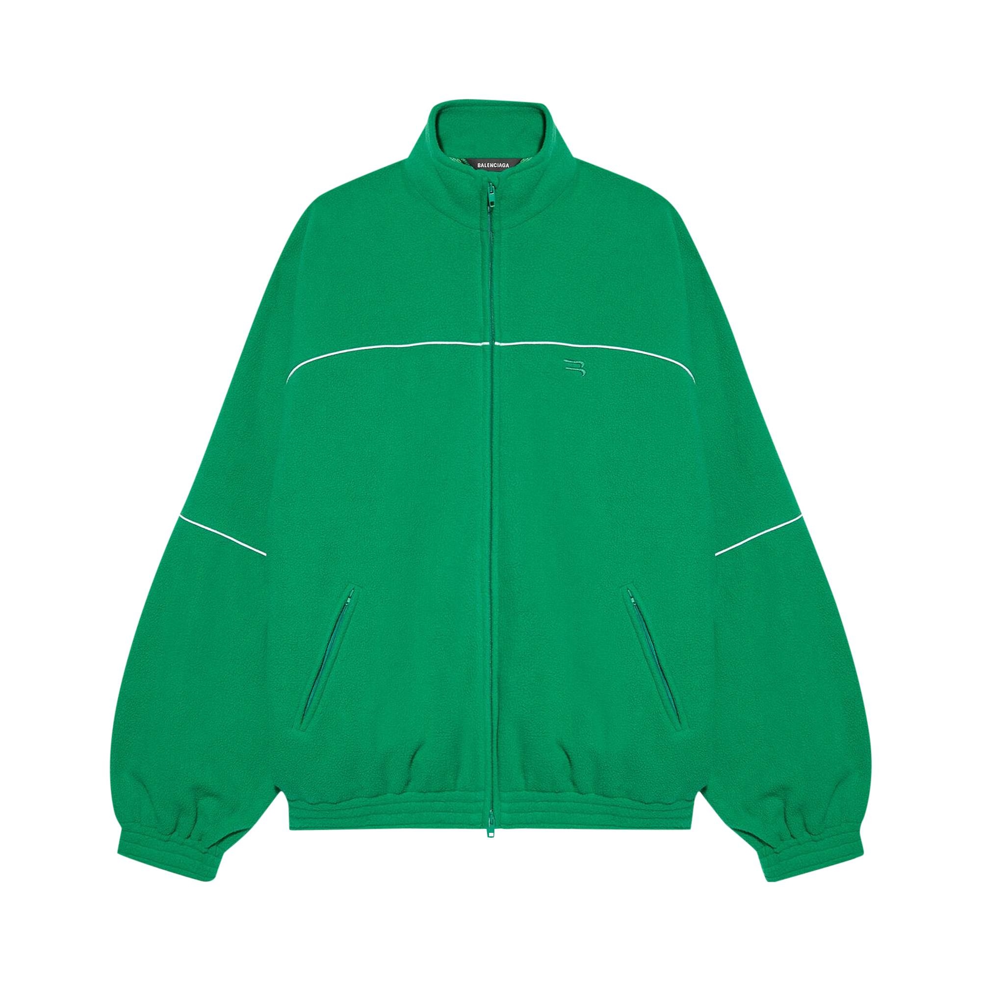 Balenciaga Double Brushed Fleece Tracksuit Jacket 'Green' - 1