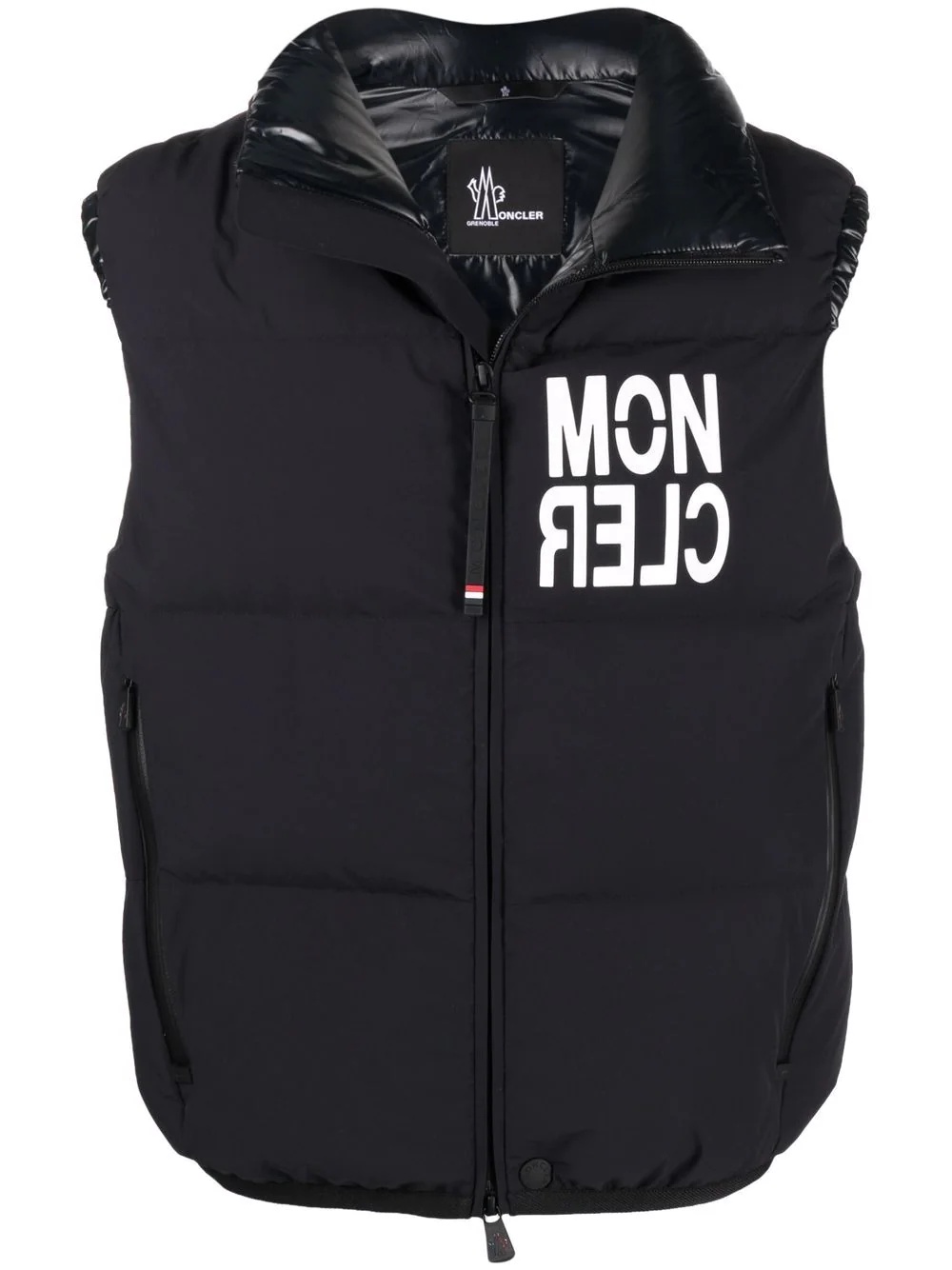 logo-print down-padded gilet - 1