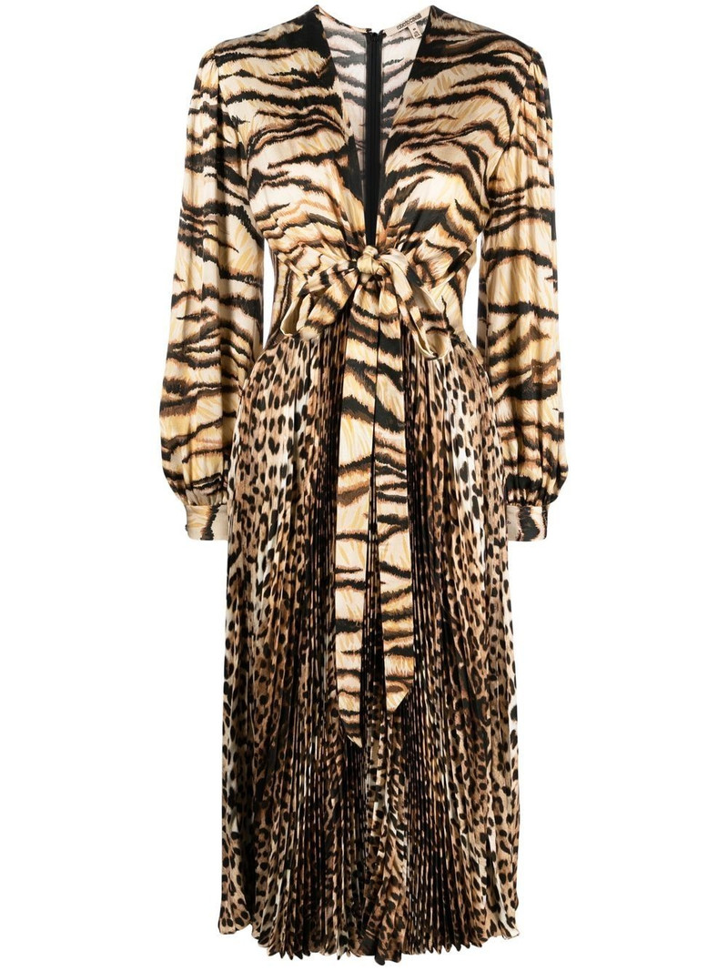 animal-print knot-font midi dress 1