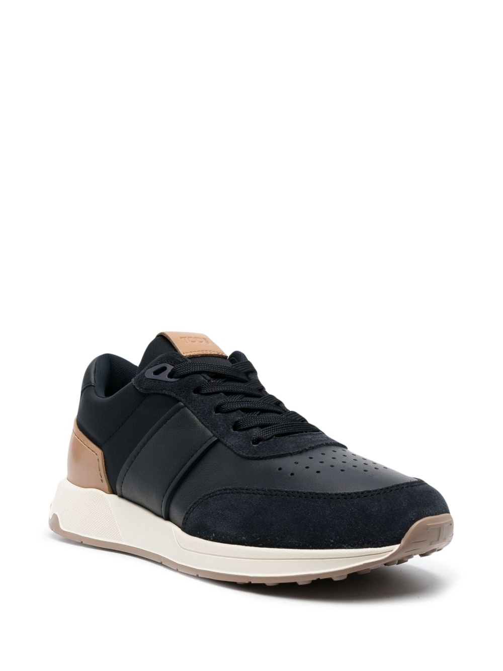 leather-trimmed low-top sneakers - 2