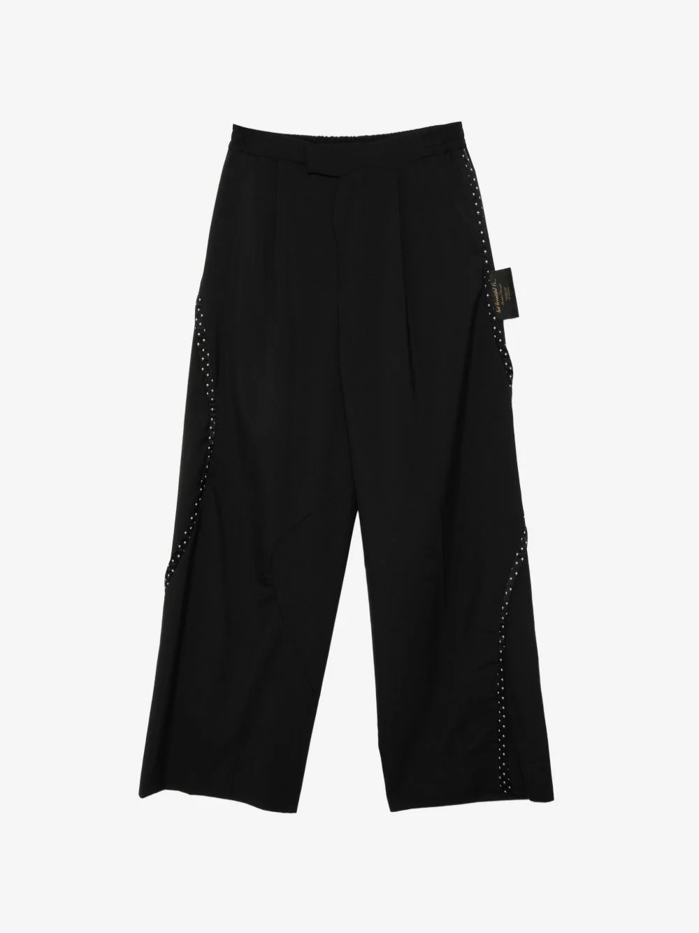 pattern-trim trousers - 1