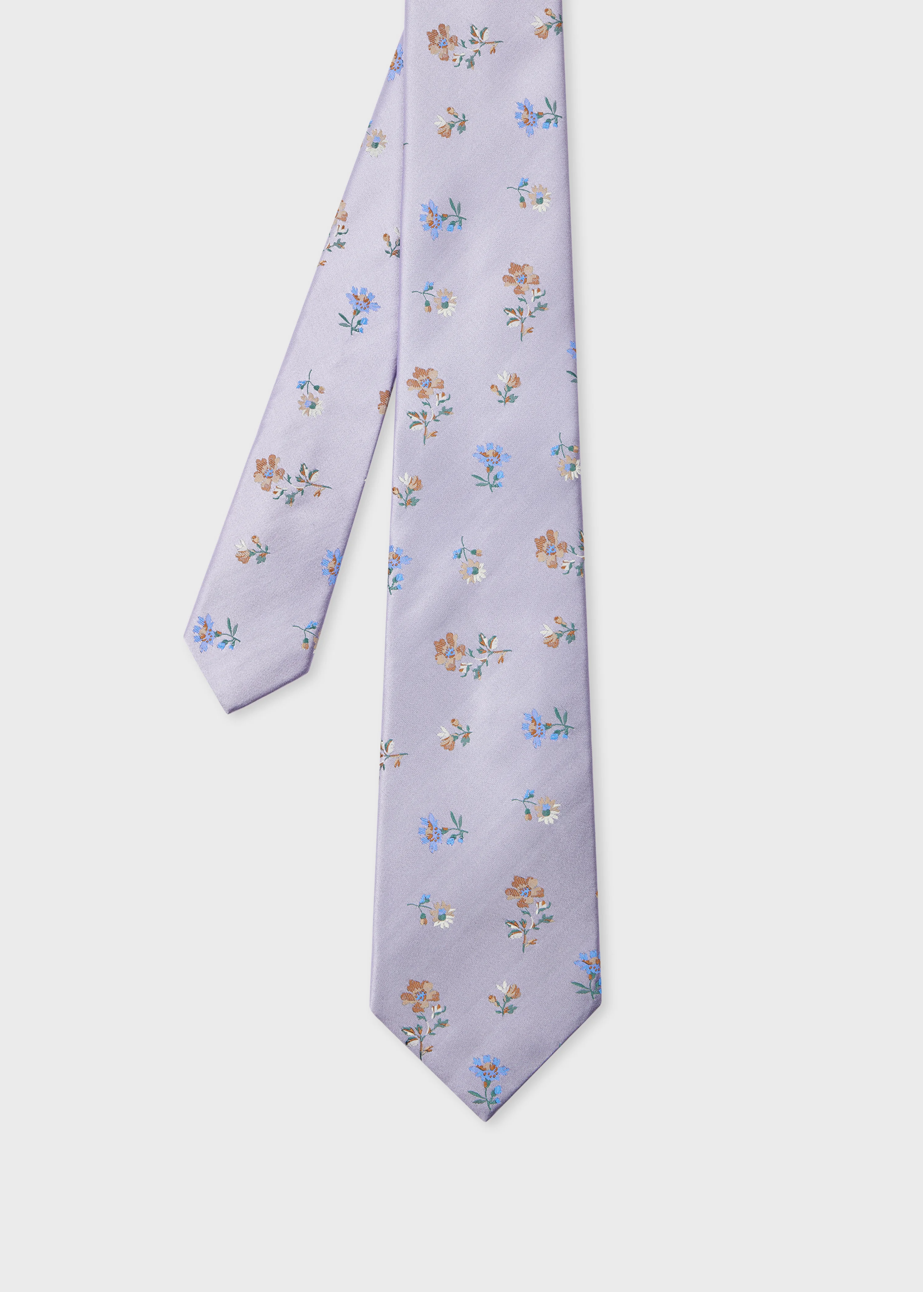Lilac Floral Silk Tie - 1