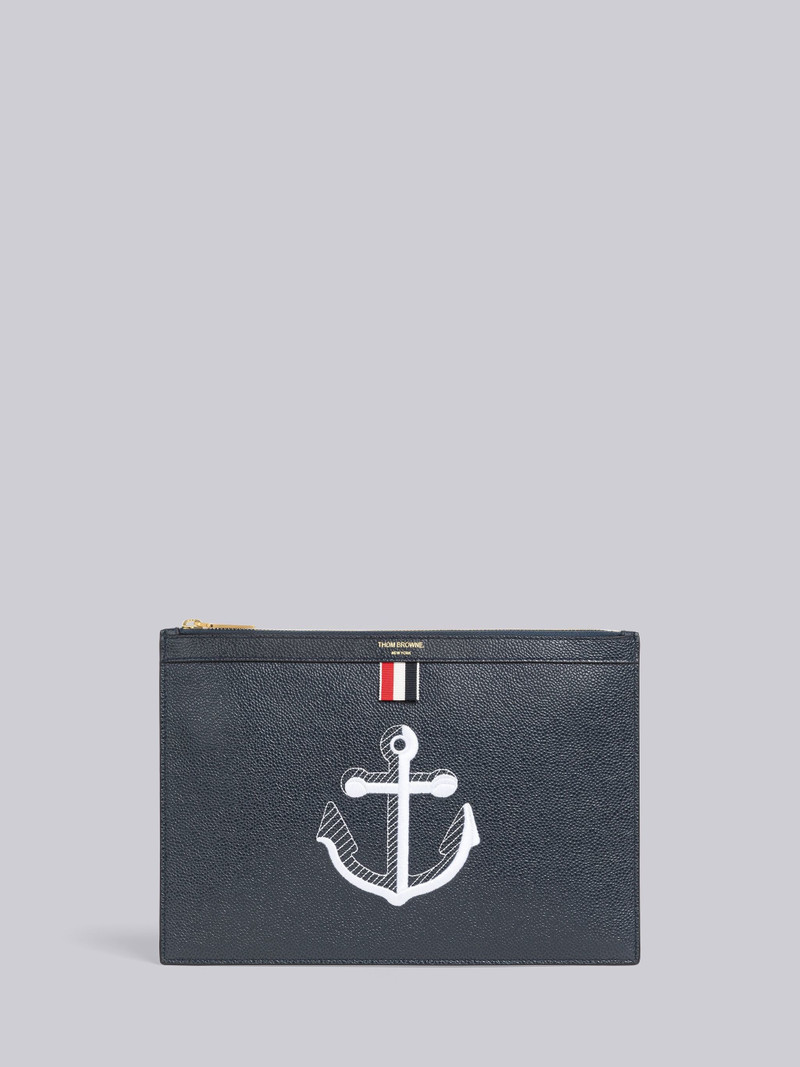 Pebble Grain Leather Anchor Small Document Holder 1
