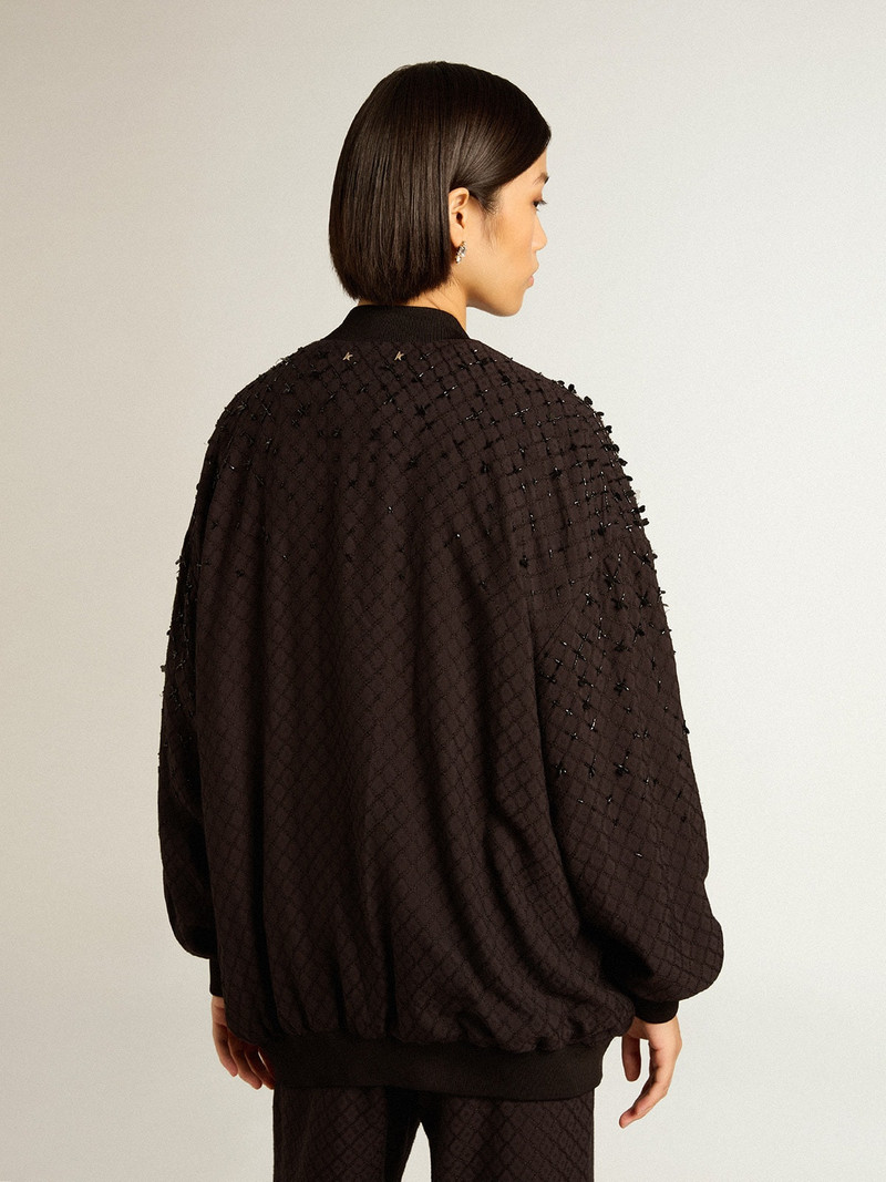 Women’s black cardigan with shaded embroidery 4