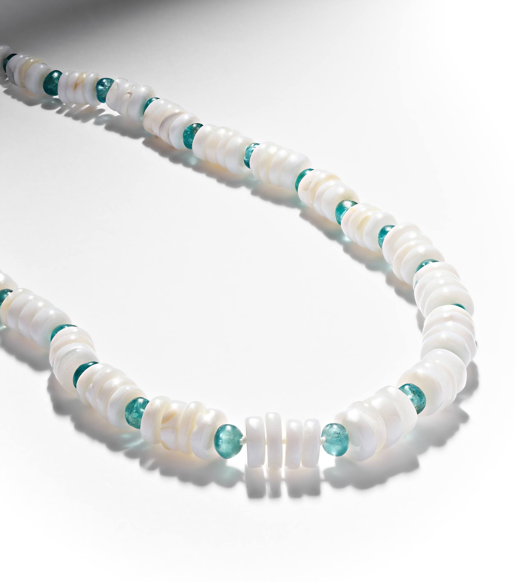 9kt gold beaded necklace with opal and apatite - 5