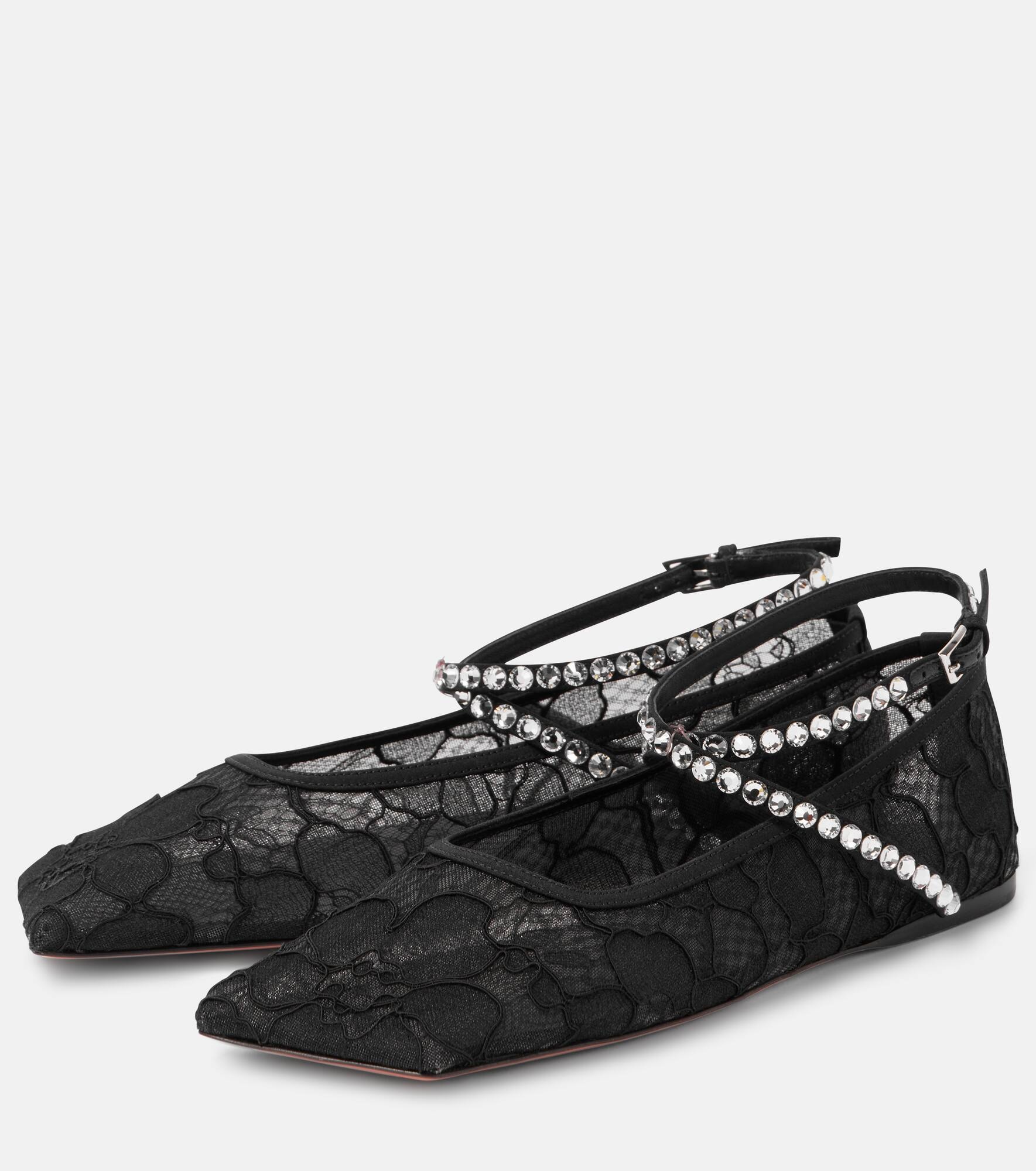 Ane embellished lace ballet flats - 4