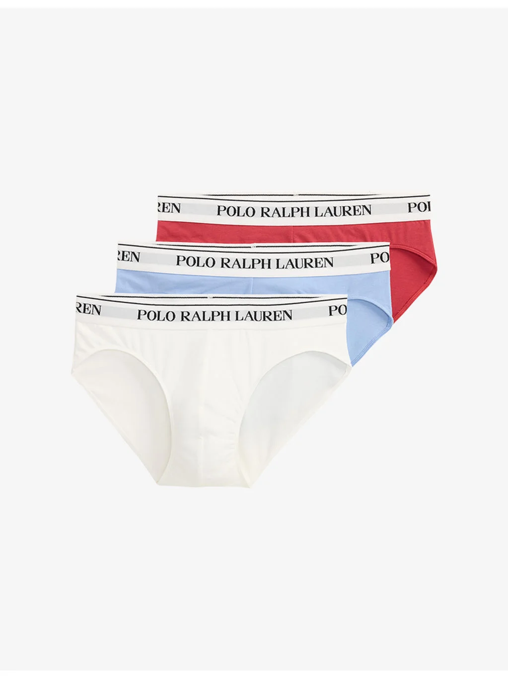 Branded Set of Three Stretch-Cotton Briefs - 1