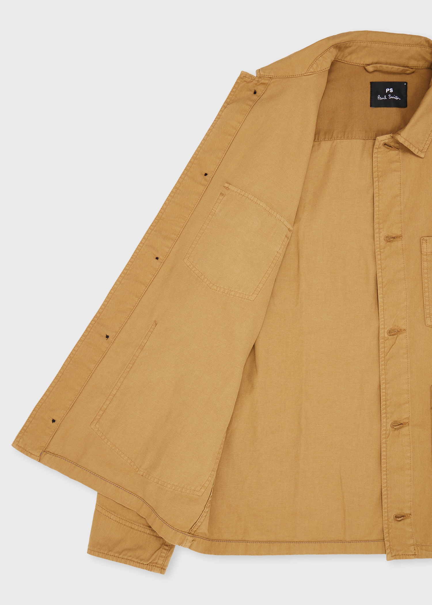 Tan Garment-Dye 'Broad Stripe Zebra' Cotton Work Jacket - 4
