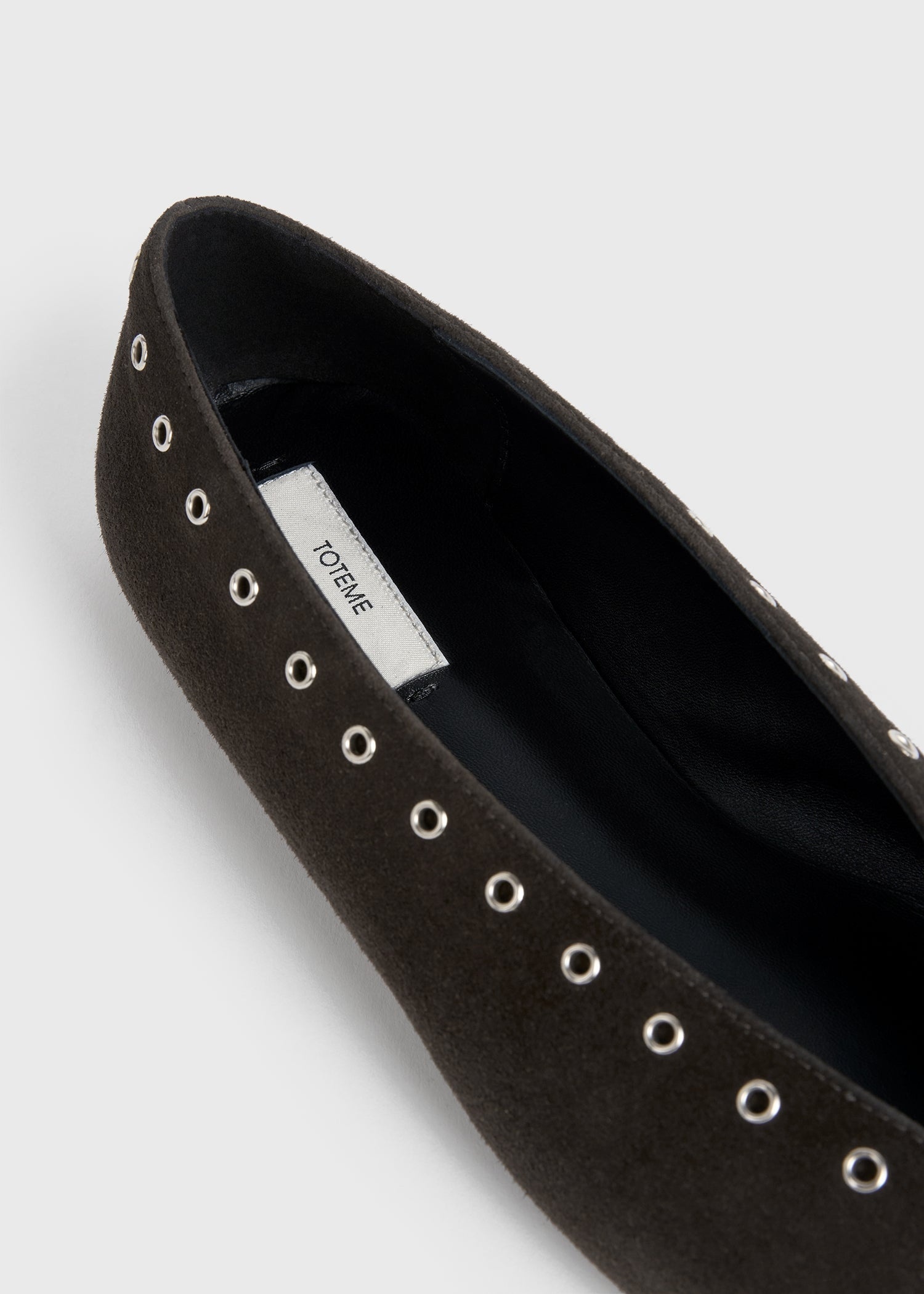 Suede lace-up ballerinas pepper - 6