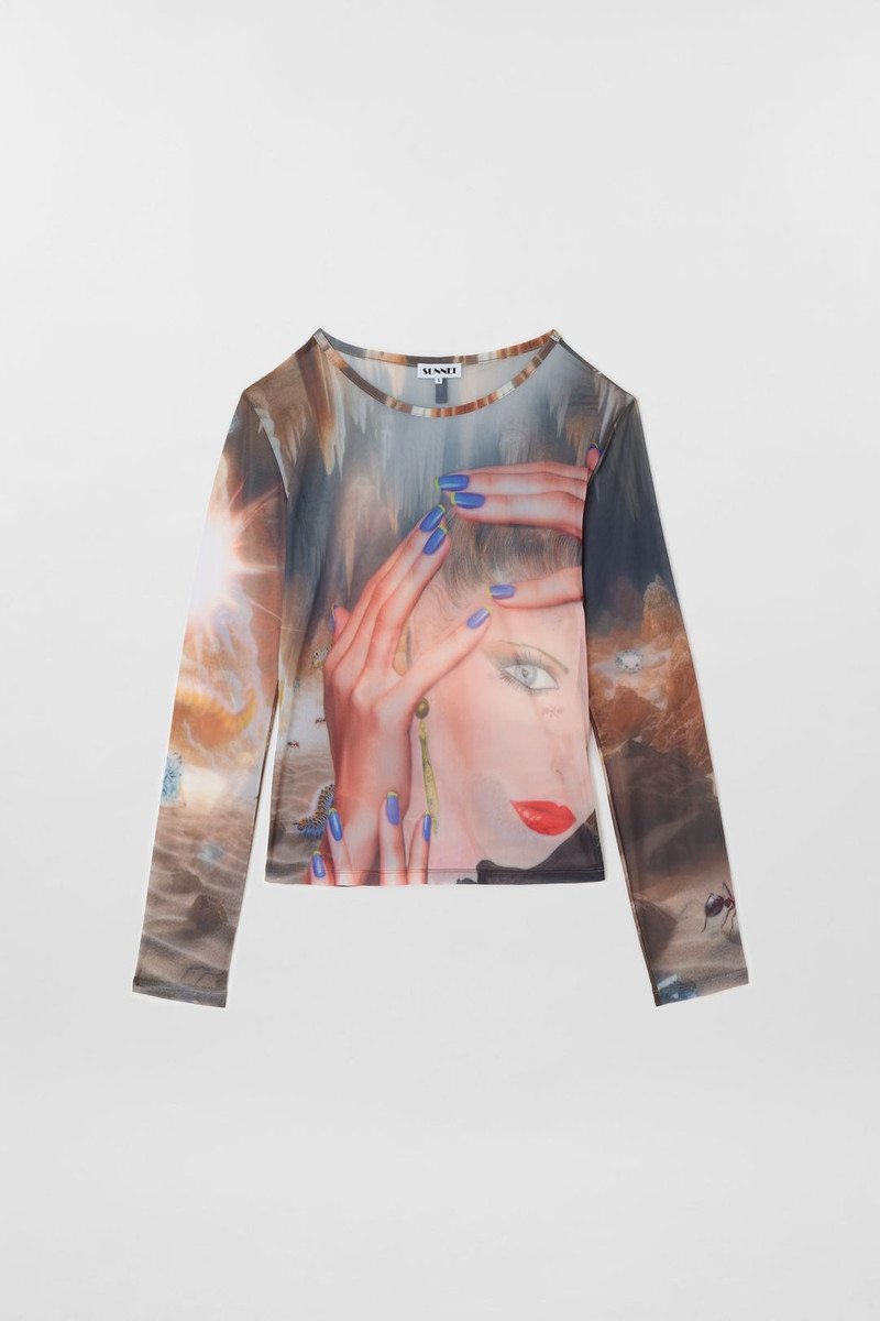 SUNNEI LONGSLEEVE SHEER TOP / Pascale print outlook