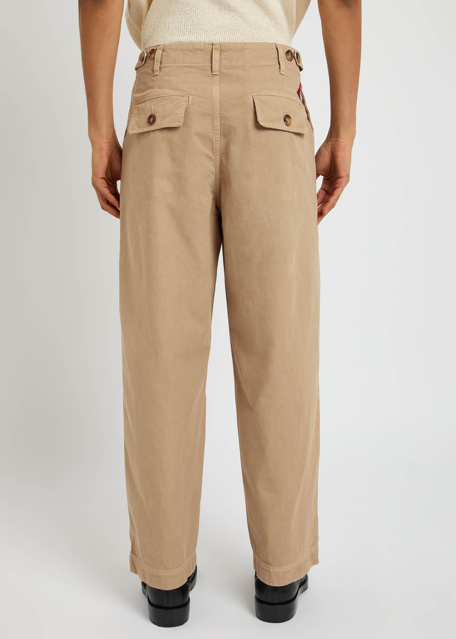 The Elder Statesman Surprise & Delight Embroidered Cotton-poplin Trousers - 3