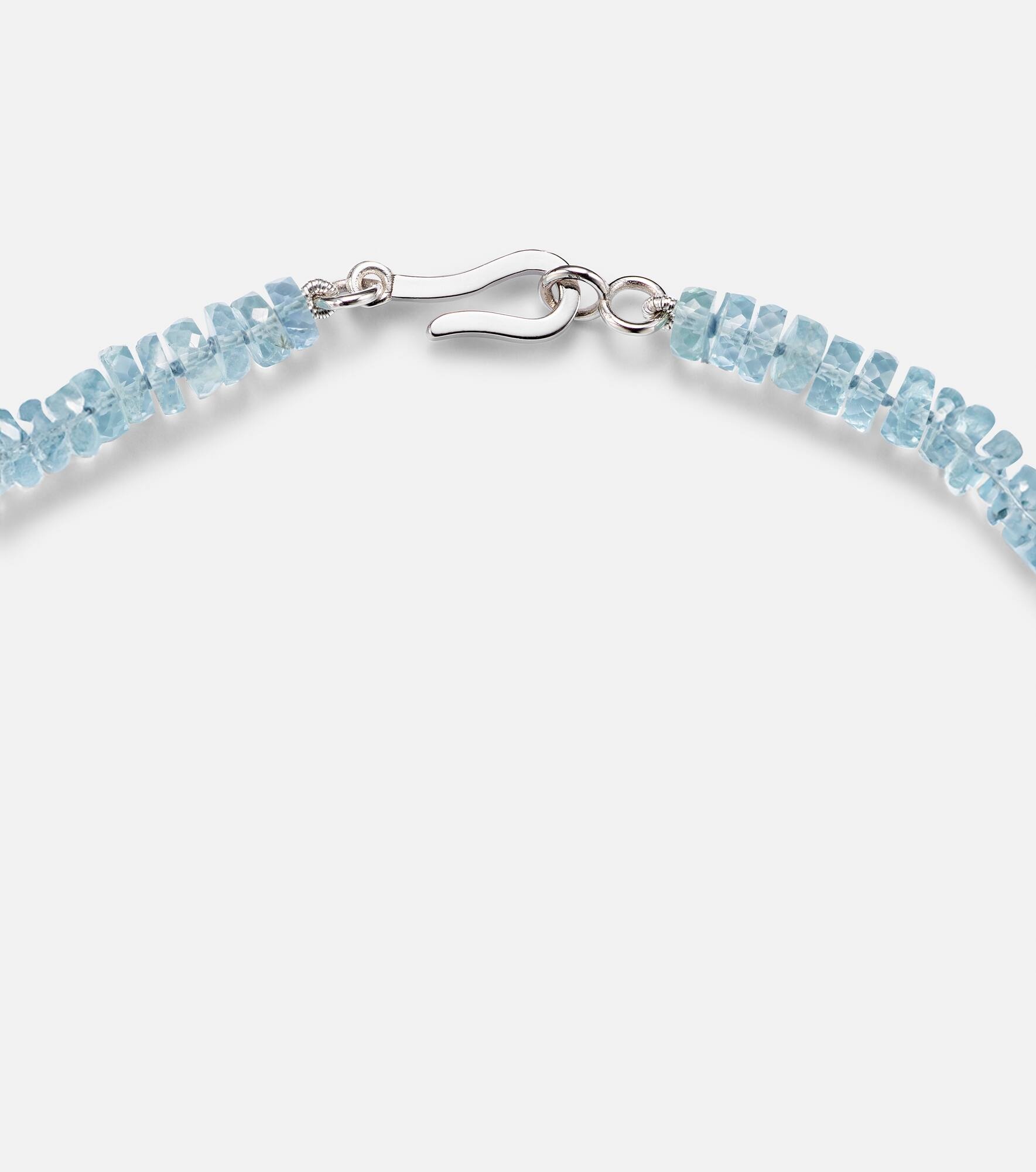 18k white gold necklace with aquamarines - 6