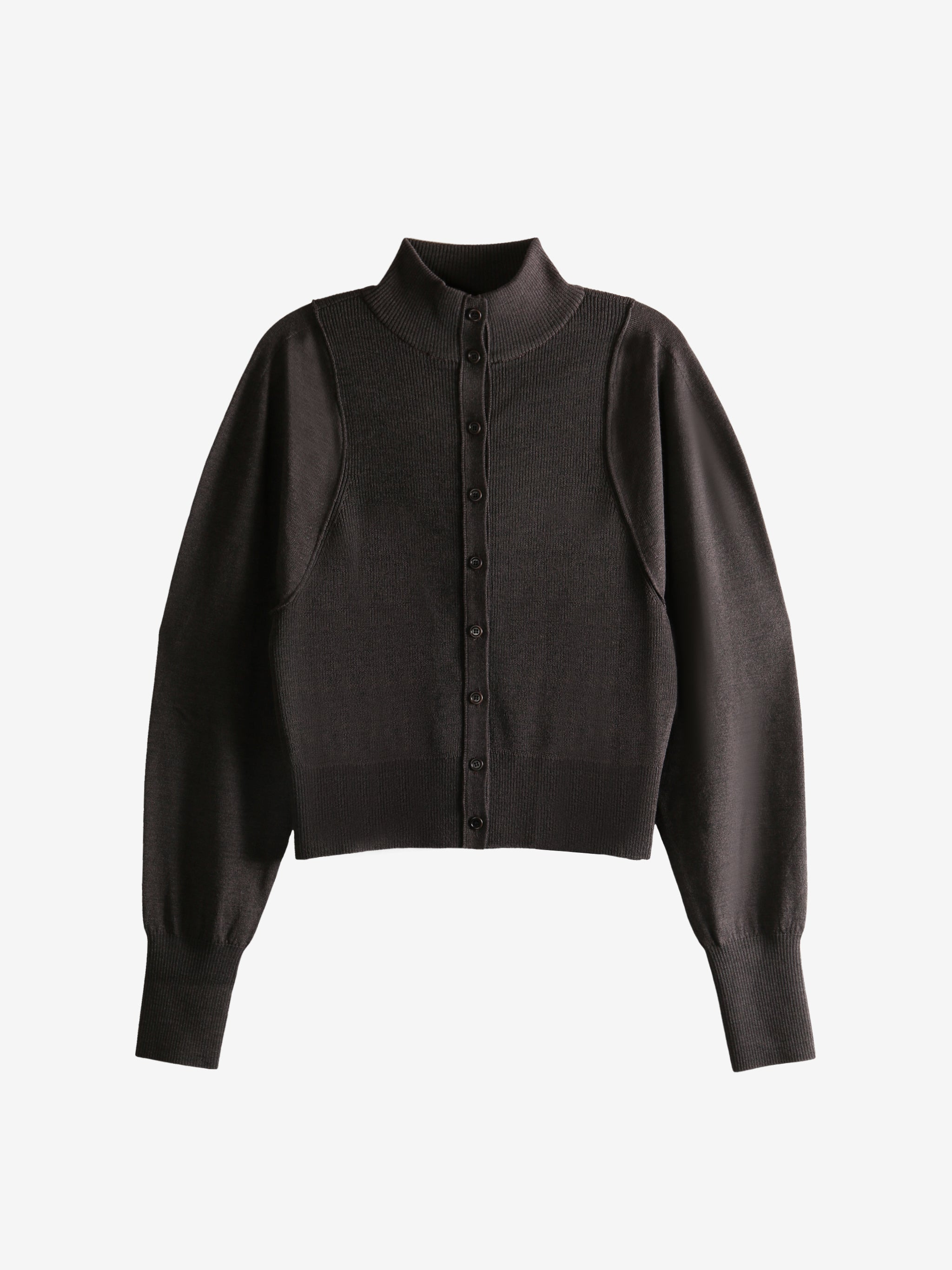 AMOMENTO - Women Blocking Button Up Cardigan - 5