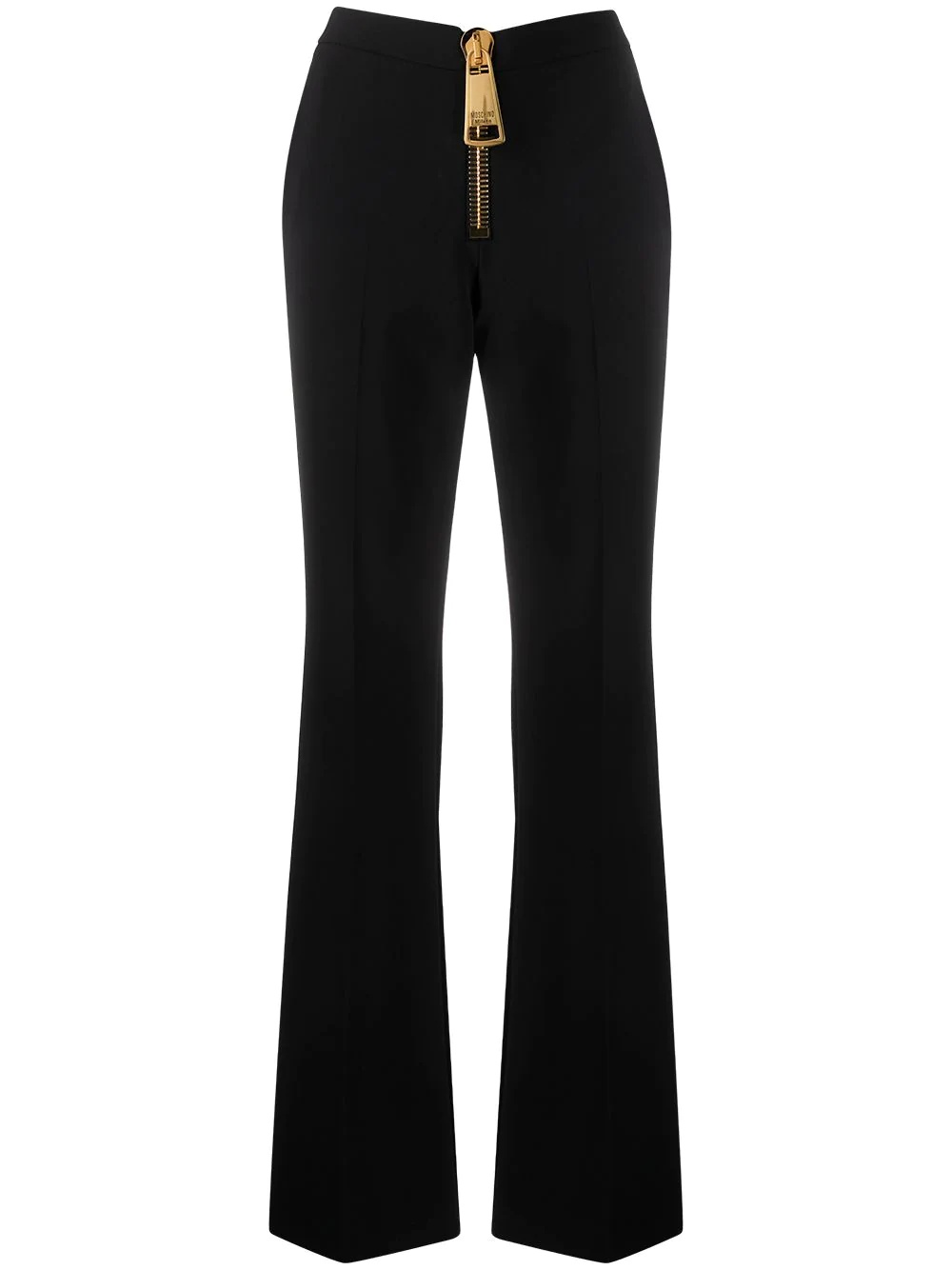 zipped flared trousers - 1