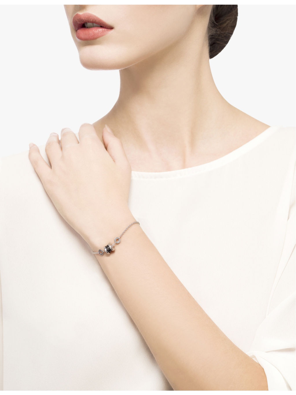 Save The Children sterling-silver and black ceramic chain bracelet - 3