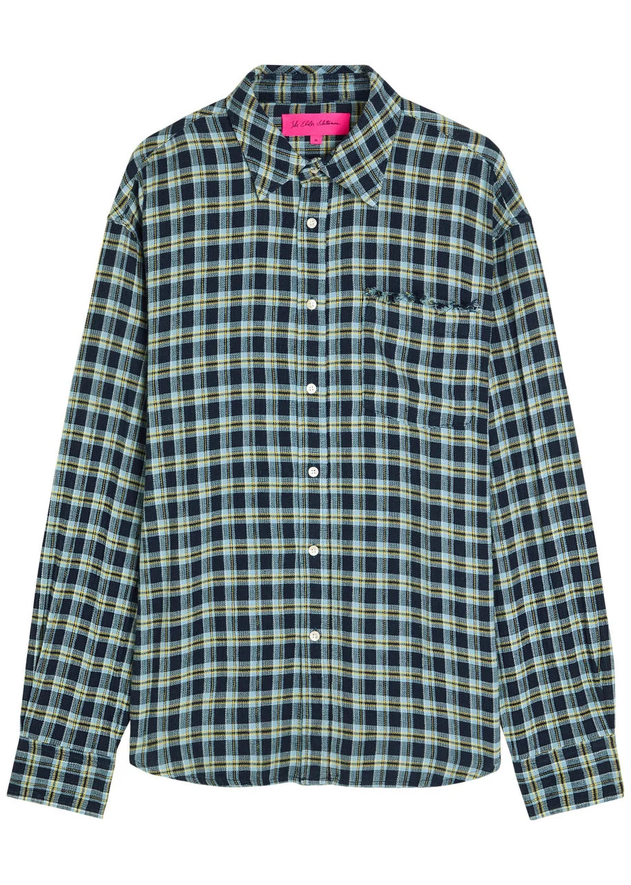 The Elder Statesman Dune Plaid Cotton Shirt - 1