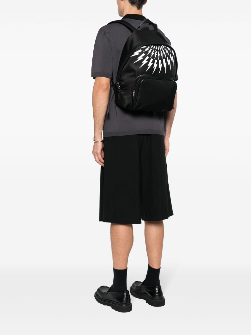 Thunderbolt-print zipped backpack - 2