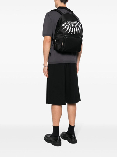 Neil Barrett Thunderbolt-print zipped backpack outlook
