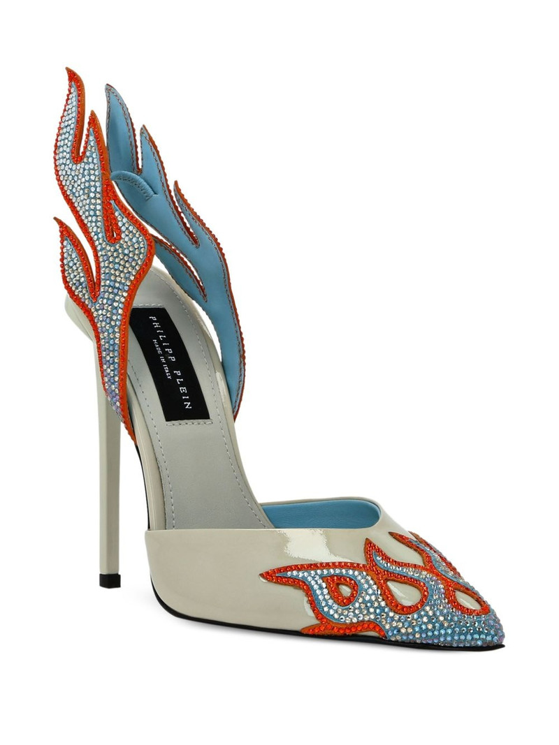 PHILIPP PLEIN 120mm flame-detail stiletto heels outlook