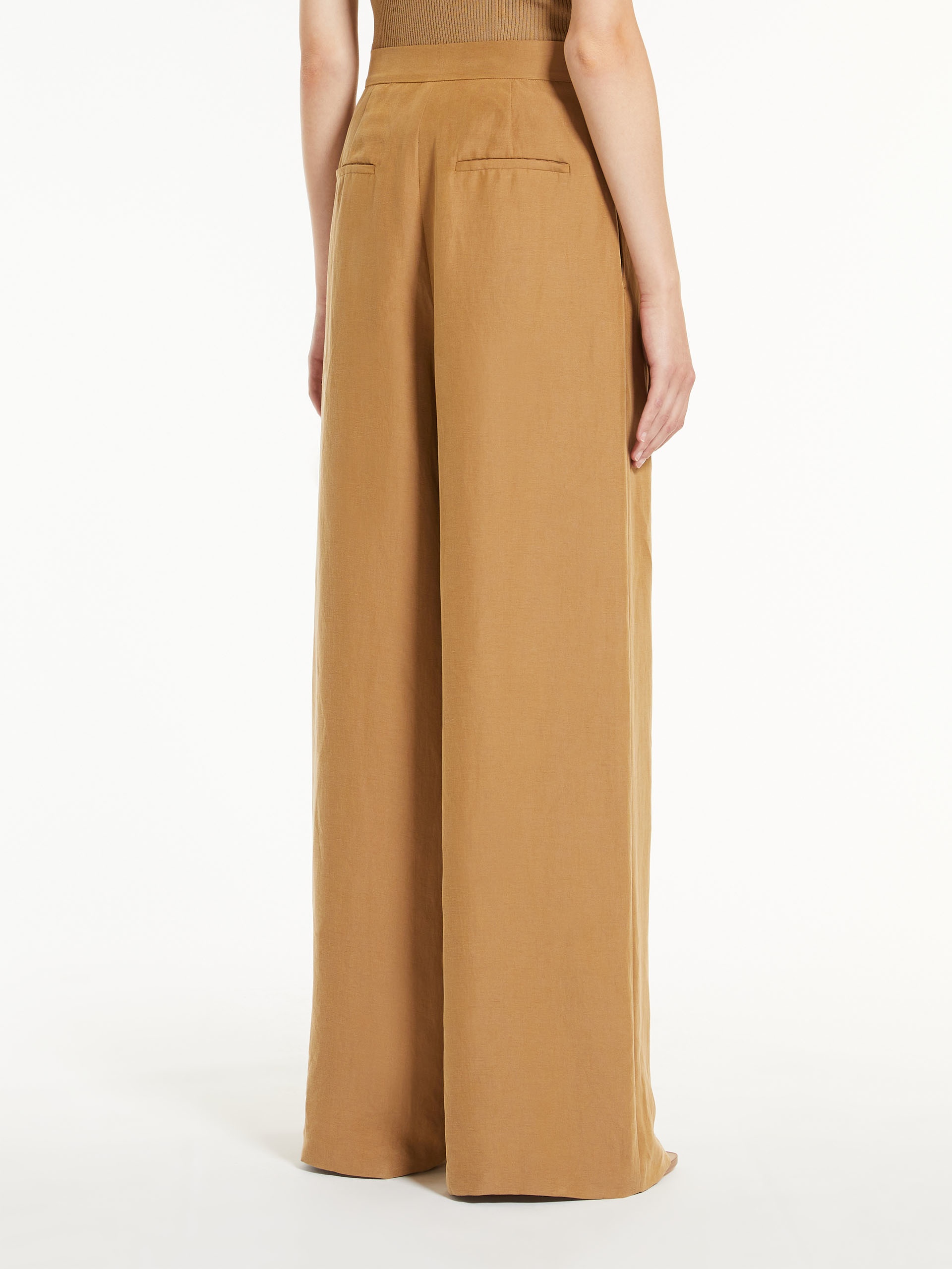 Wide trousers in silk and linen - 4