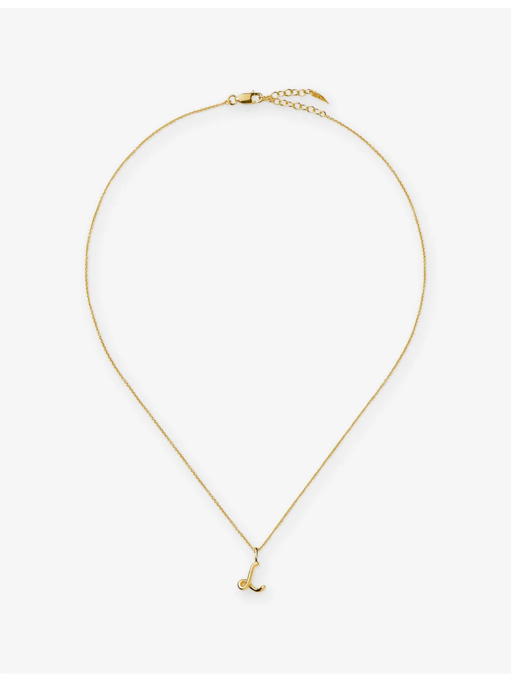 Curly Molten Mini Initial L 18ct Gold Vermeil Necklace - 1