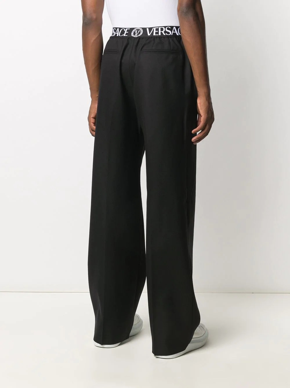 logo waistband straight-leg trousers - 4