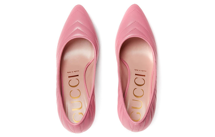 (WMNS) Gucci Nappa Matelasse Marmont Mid Heel Pumps 'Wild Rose' 658673-BKO00-5815 - 3