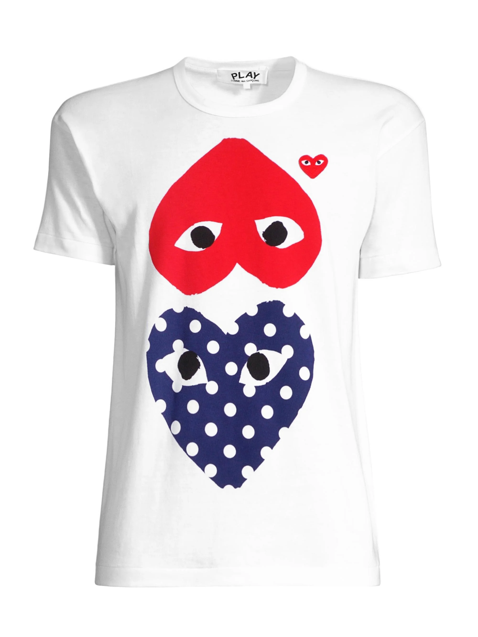 Women's Polka Dot Heart T-Shirt - White - 1