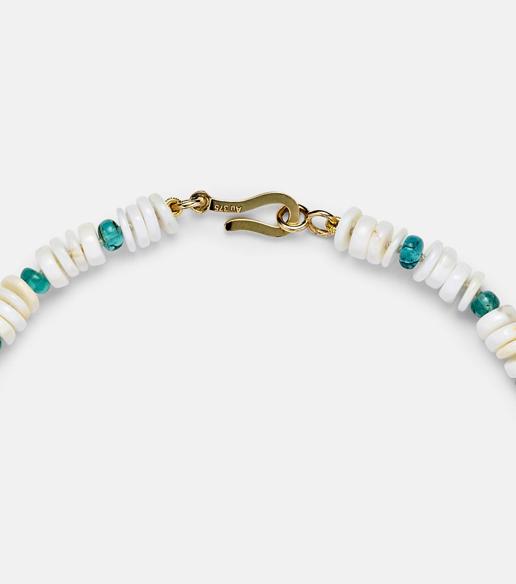 9kt gold beaded necklace with opal and apatite - 6