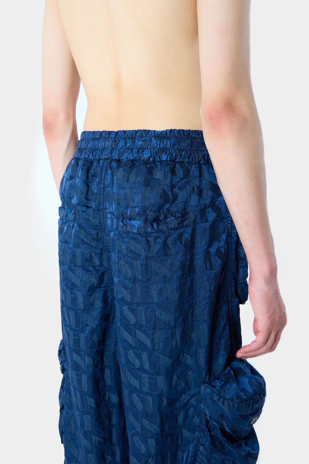 ALLOVER SHORT ELASTIC PANTS / blue - 3