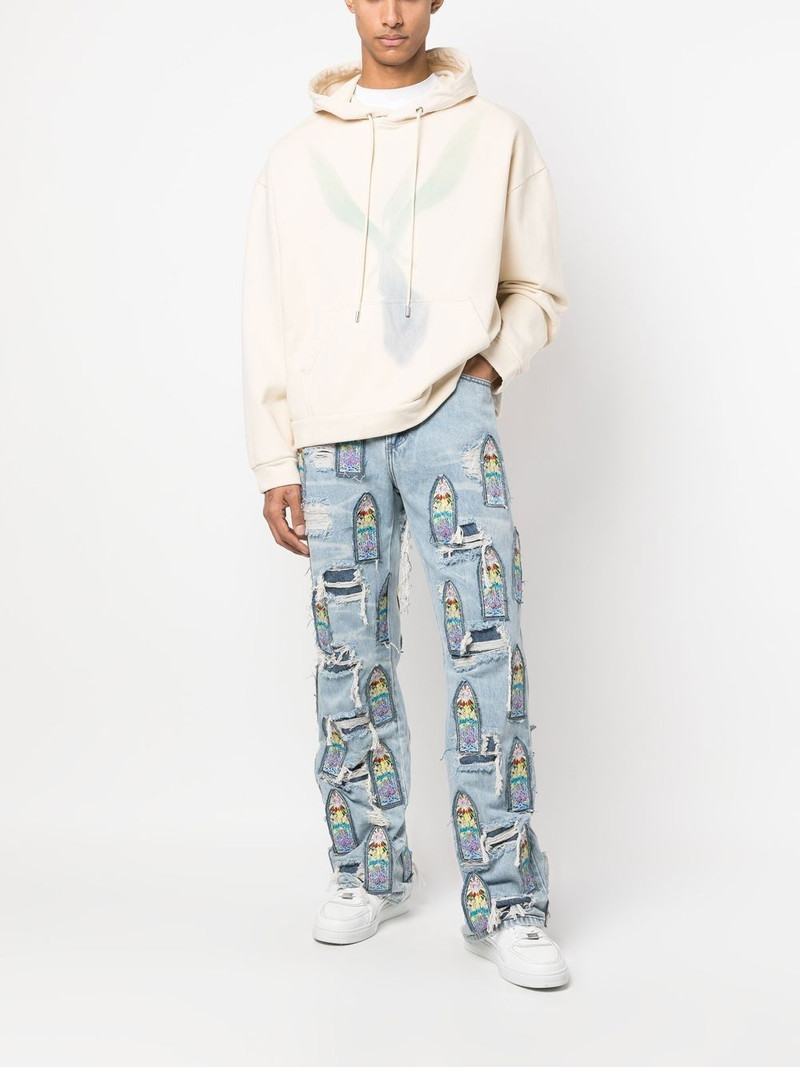 WHO DECIDES WAR frontal graphic print hoodie outlook