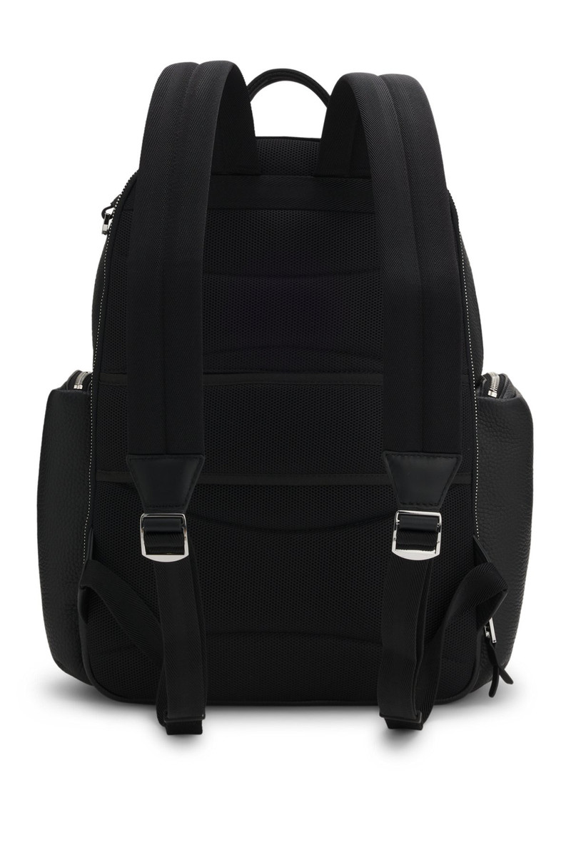 ITALIAN-LEATHER BACKPACK WITH ZIPPED SIDE POCKETS 1