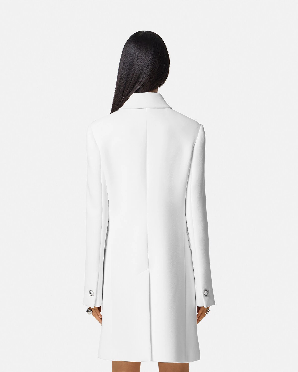 Crêpe Double-Breasted A-line Coat - 5