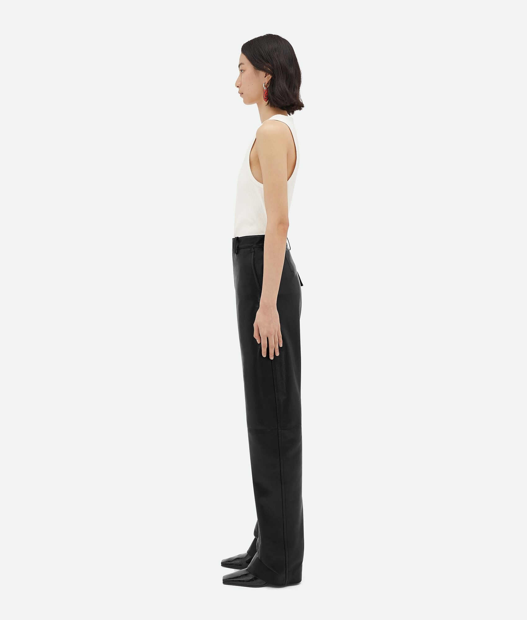 Leather Rounded Leg Trousers - 2