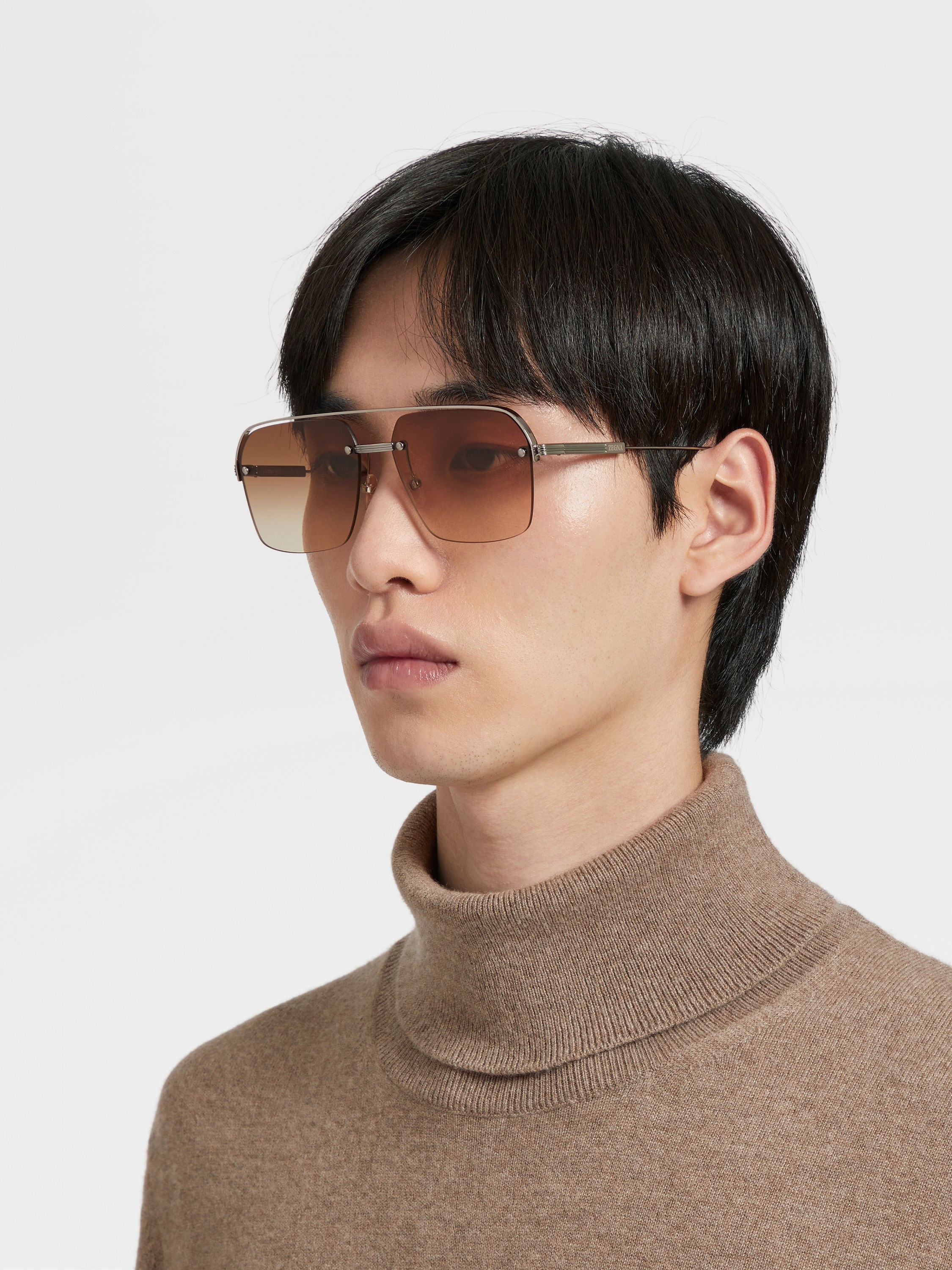 SHINY GUNMETAL METAL SUNGLASSES - 4