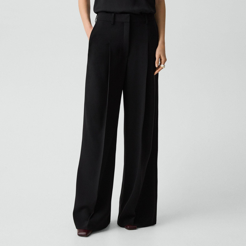 Pleated Wide-Leg Pant in Admiral Crepe 5