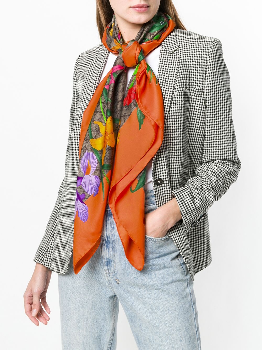 GG Flora Print scarf - 2