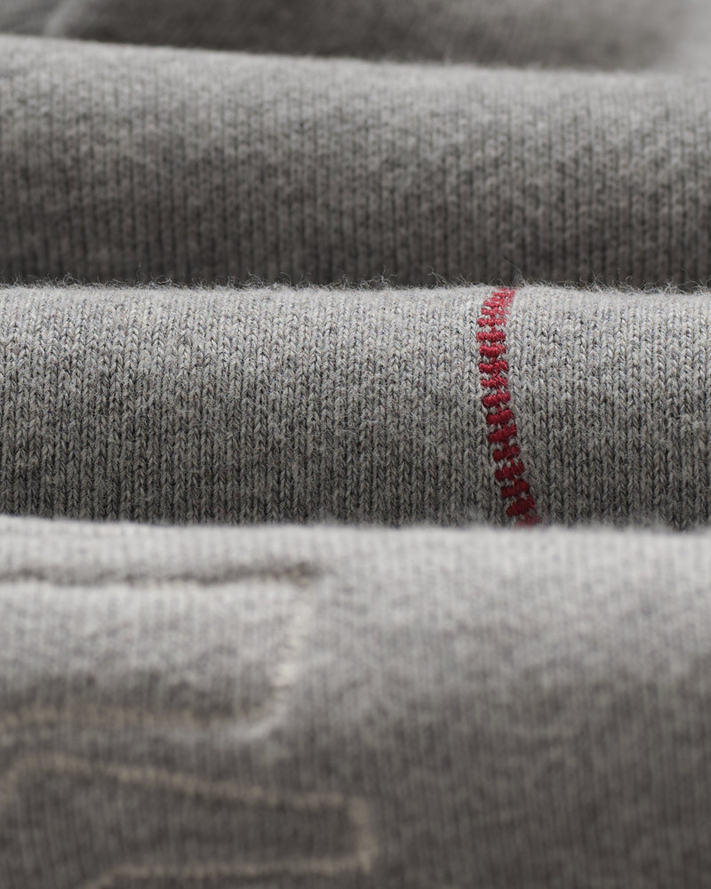 Rydal - Grey Doodle Embroidered Loopback Cotton Hoodie 9
