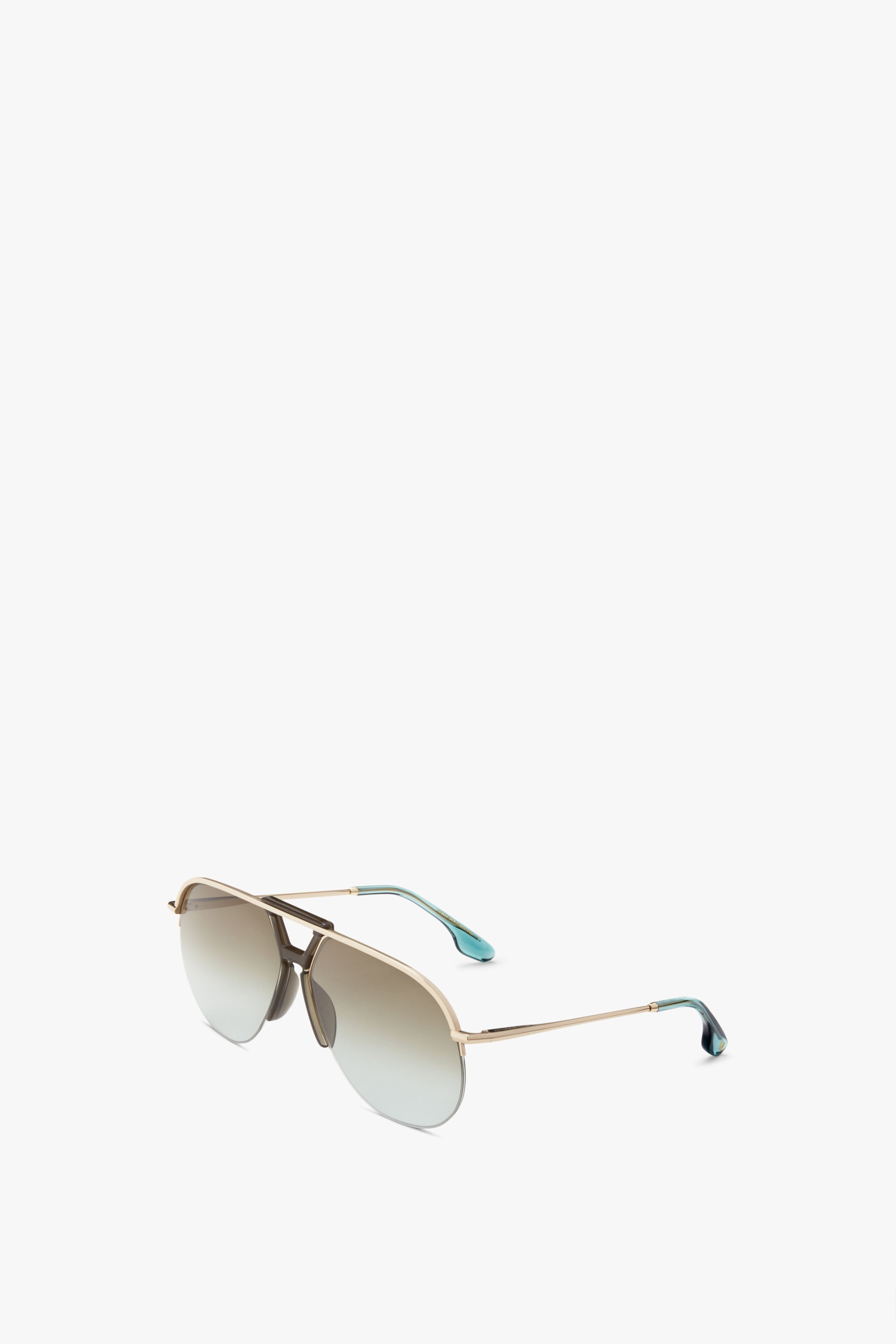 Brow Aviator Sunglasses In Azure - 2