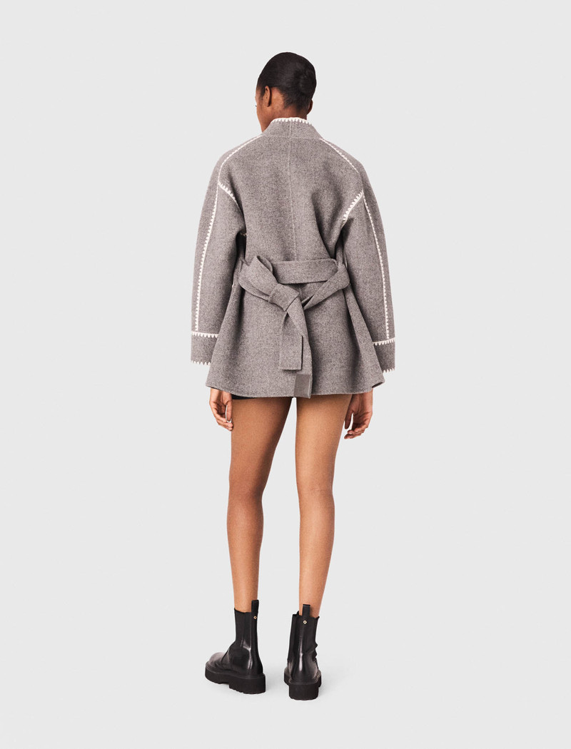Double-faced coat with trim 4