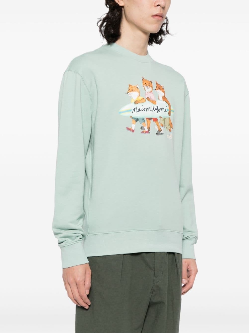 signature fox motif cotton sweater - 3