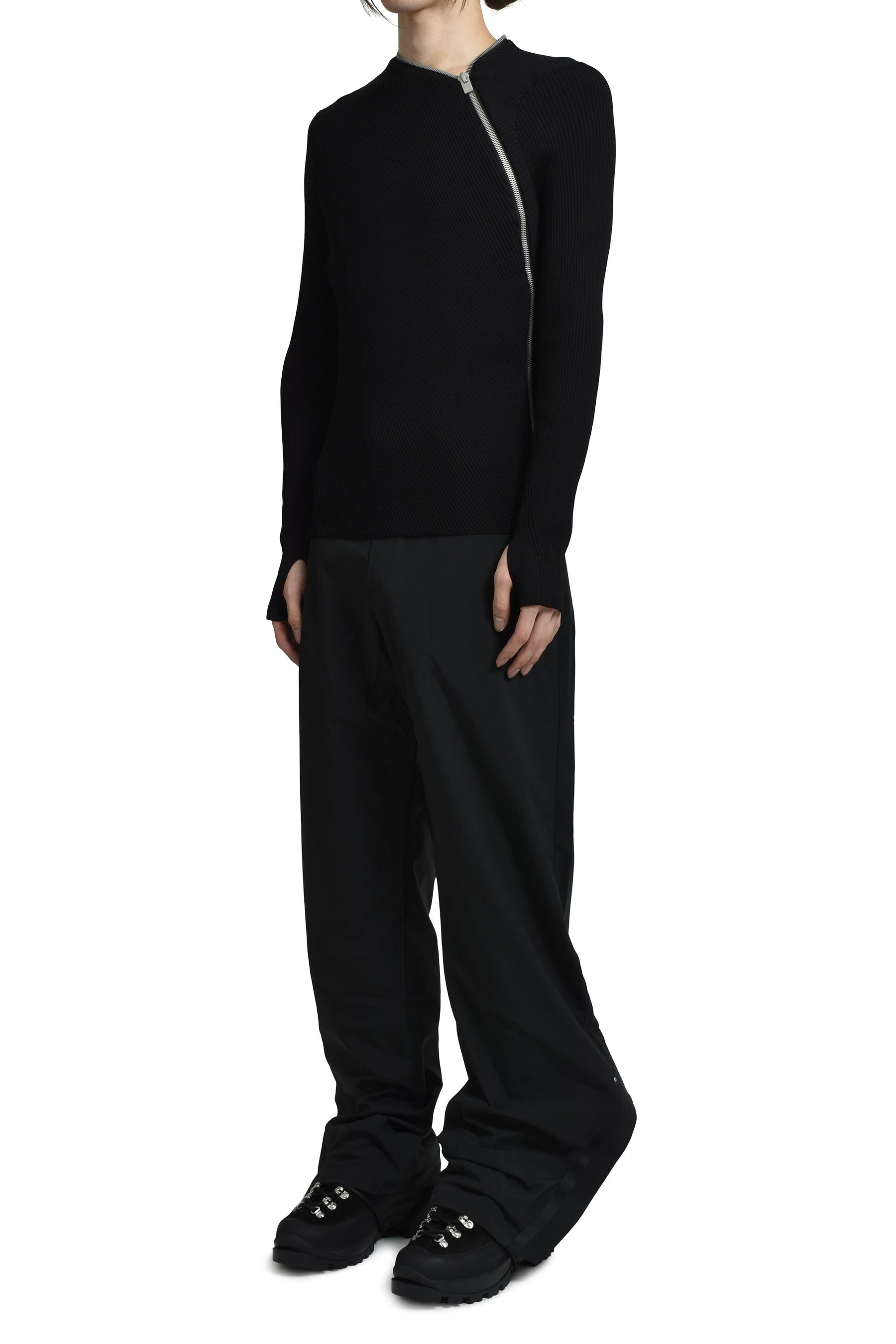 MOIRE TROUSERS / BLK - 4