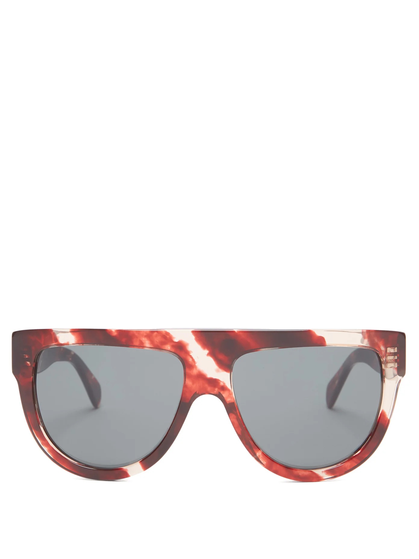 Shadow D-frame marbled acetate sunglasses - 1