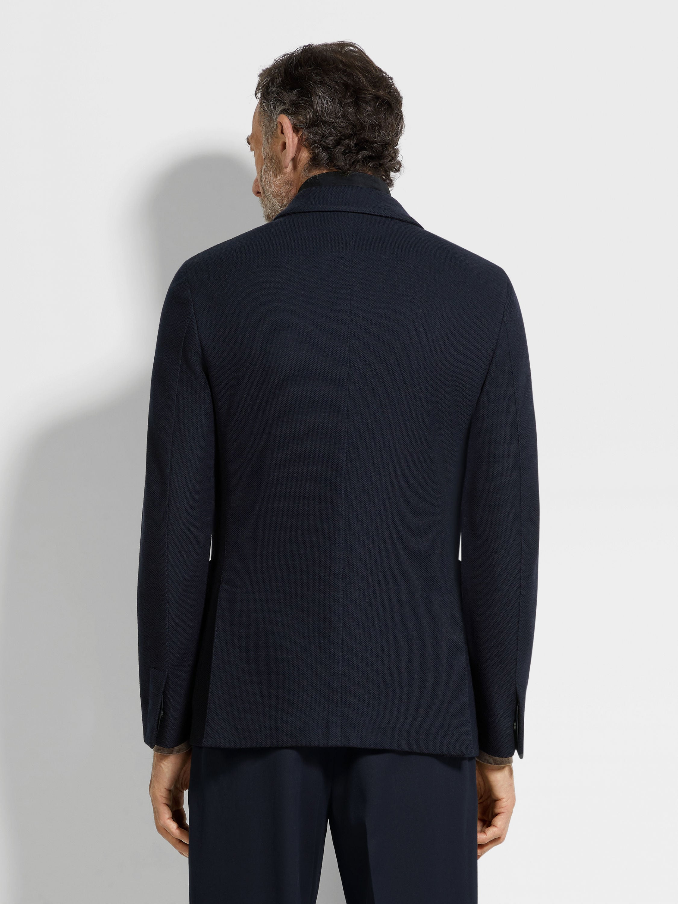 NAVY BLUE HIGH PERFORMANCE™ JERSEY SWEATER JACKET - 5