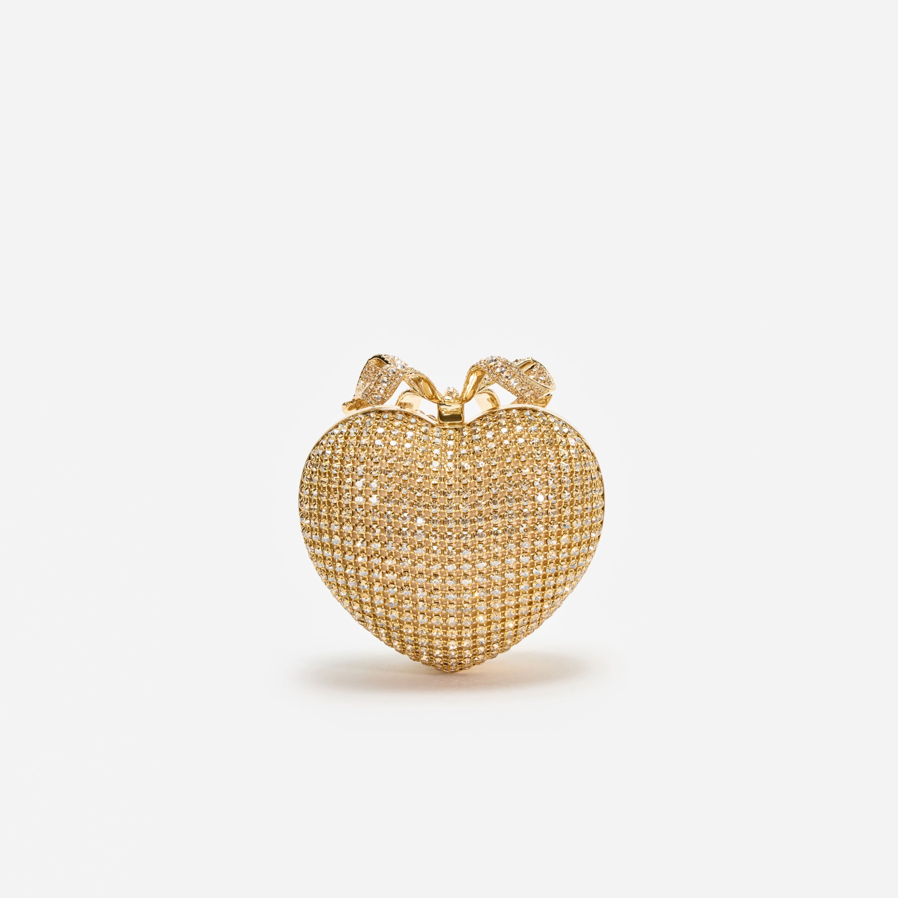 Gold Crystal Heart Clutch - 3