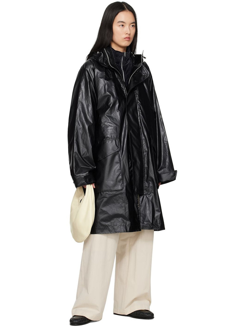 Our Legacy Black Tempesta Faux-Leather Coat outlook