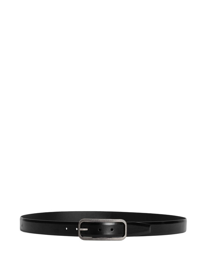 rectangular-buckle leather belt 1