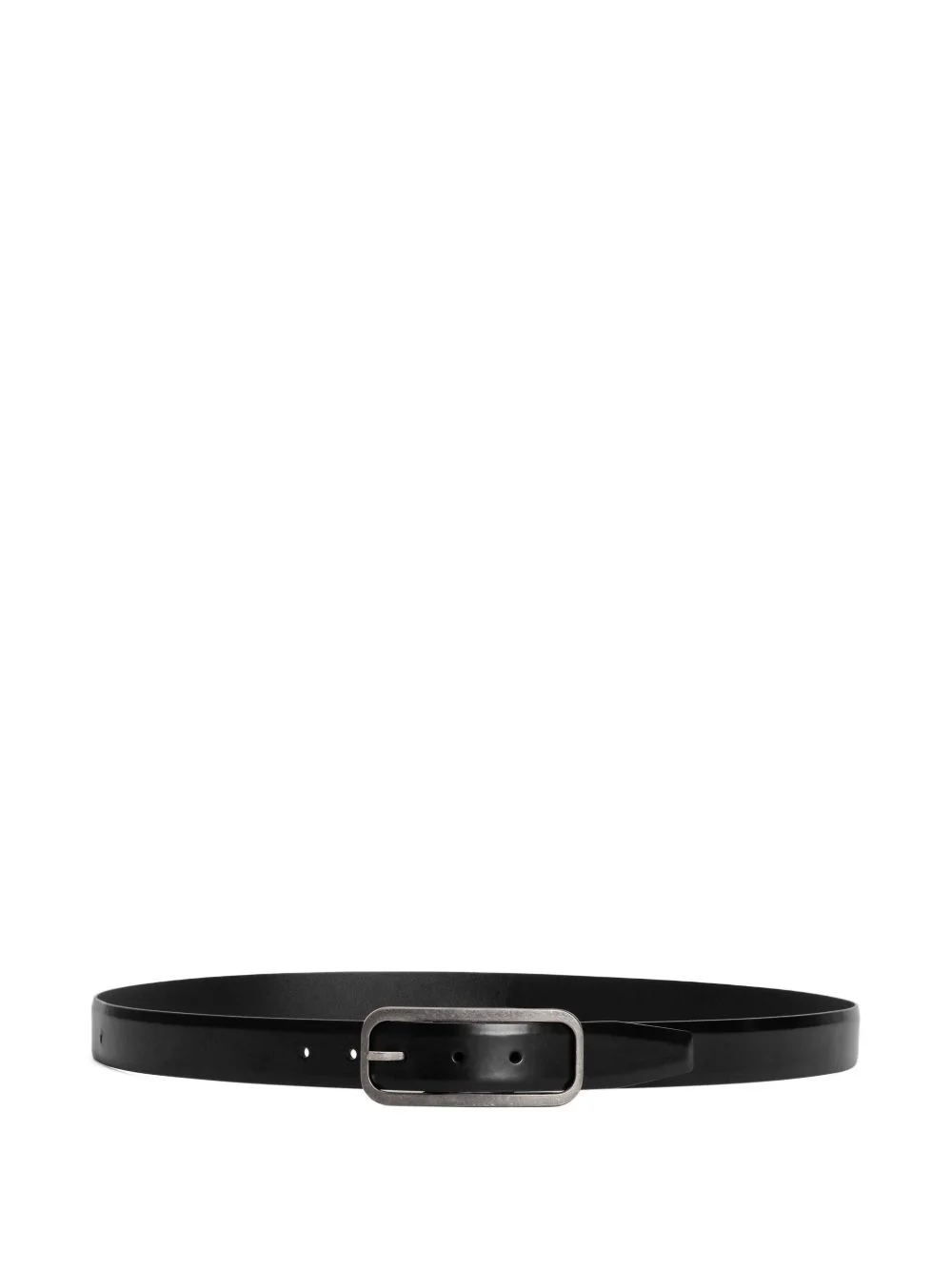rectangular-buckle leather belt - 1
